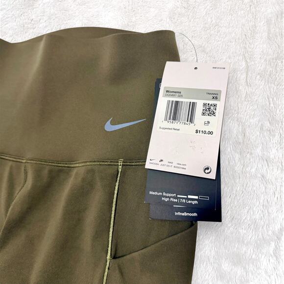 Nike Universa Dri-FIT High-Waisted Leggings | Dark Olive Green | Size XS | NWT - Picture 3 of 8